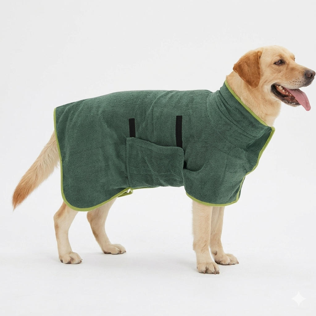 Pet Bathrobe Fast Drying Towel – Wearable Dog Drying Robe