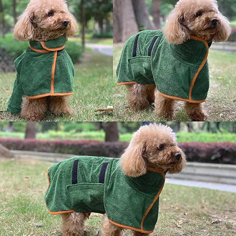 Pet Bathrobe Fast Drying Towel – Wearable Dog Drying Robe