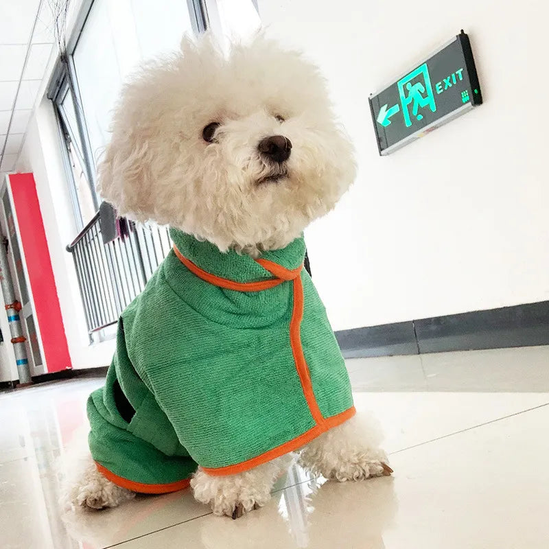 Pet Bathrobe Fast Drying Towel – Wearable Dog Drying Robe